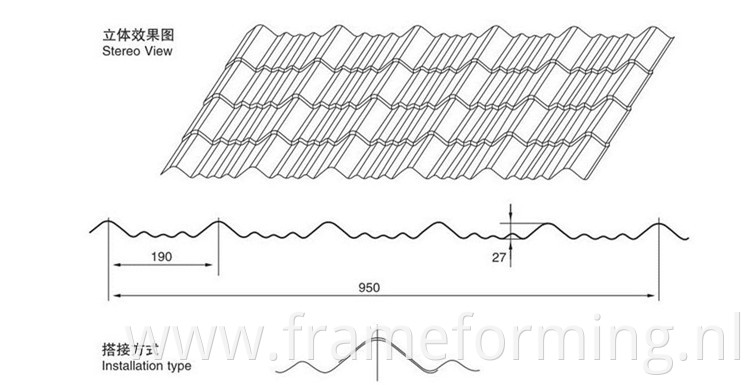 950 tile roof sheet